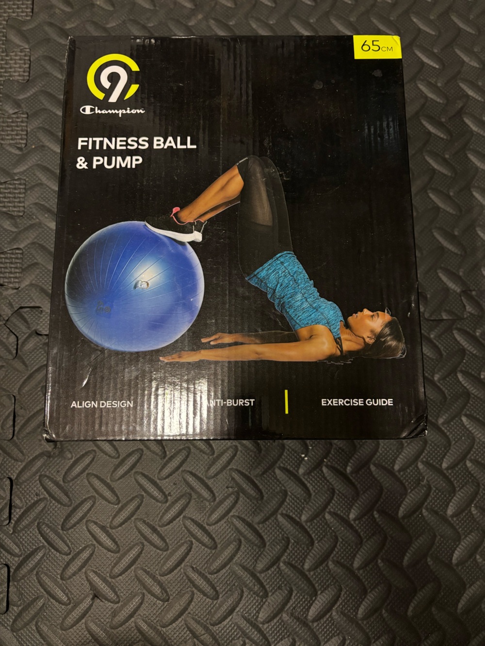 Blue Exercise Stability Ball - Fitness Ball with Pump